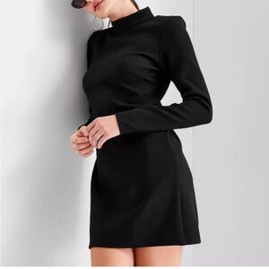 Future Collective Black Mock Neck Open Back Dress Medium